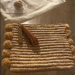 Loeffler Randall large Straw pouch never used